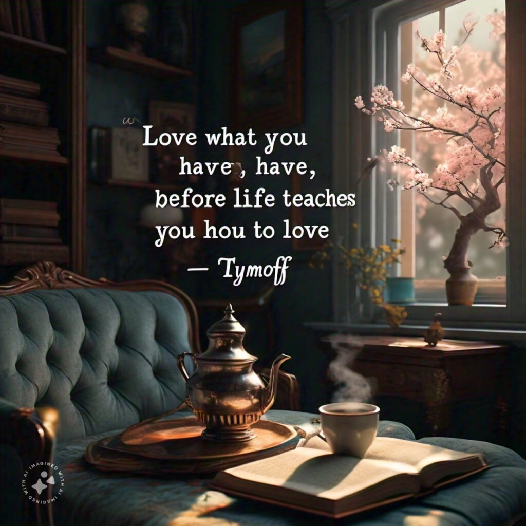 love what you have before life teaches you to love - tymoff